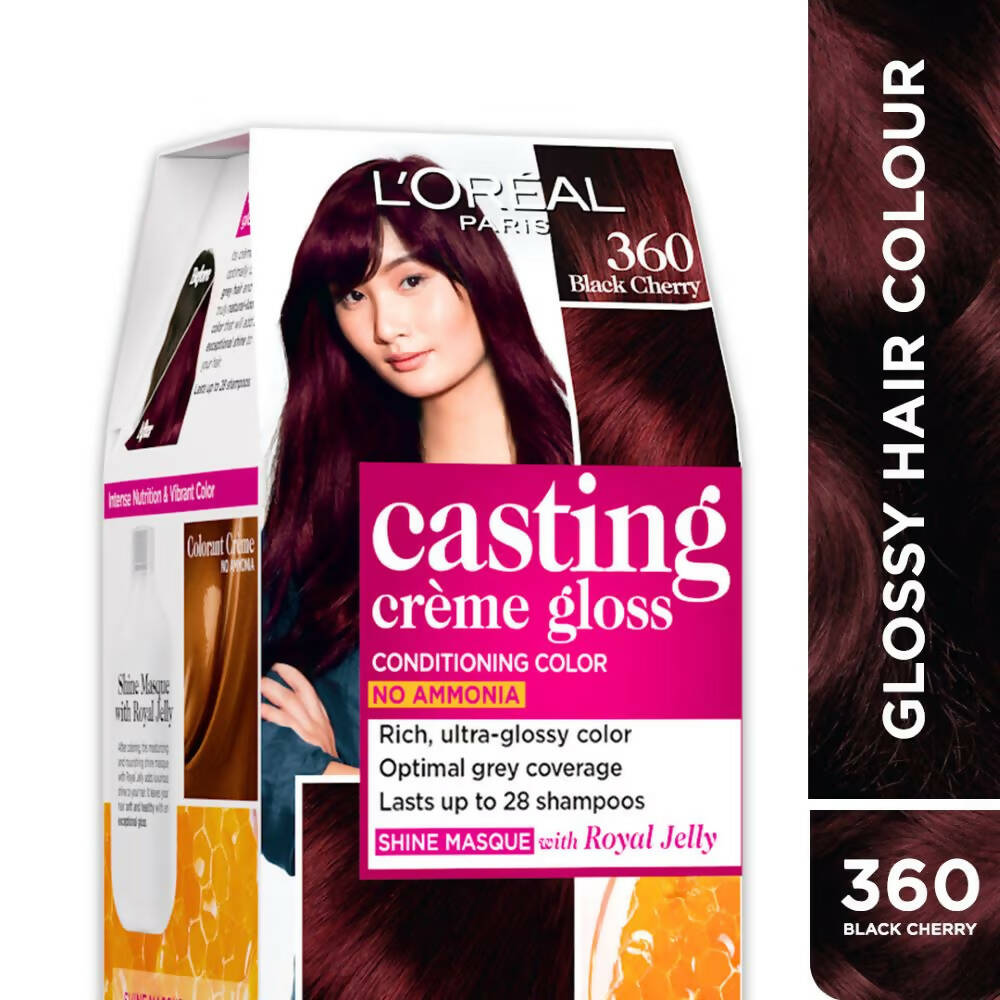 L'Oreal Paris Casting Creme Gloss Conditioning Hair Color - 360 Black Cherry | Grocsy