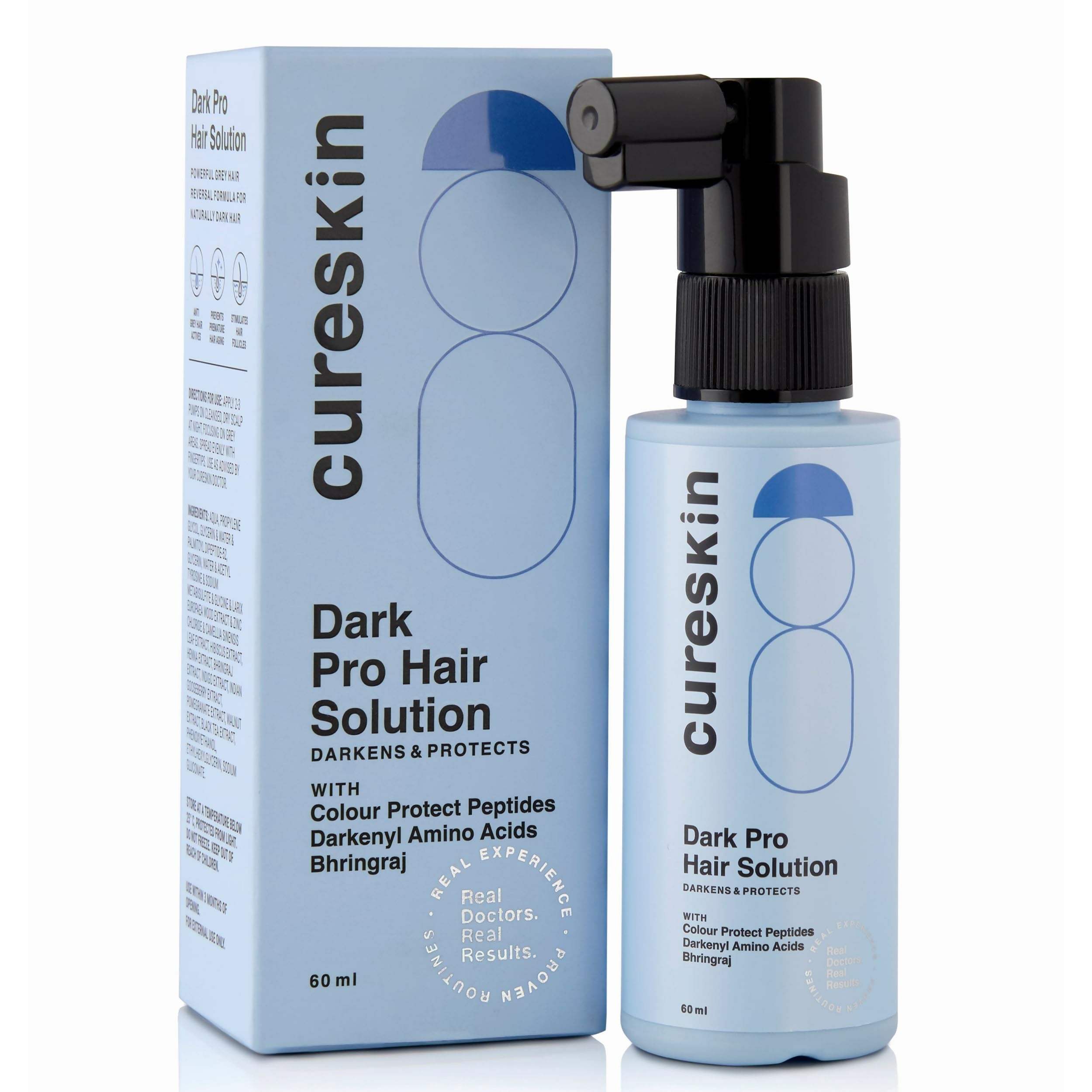 Cureskin Dark Pro Hair Solution Natural Hair Darkener with Colour Protection | Grocsy