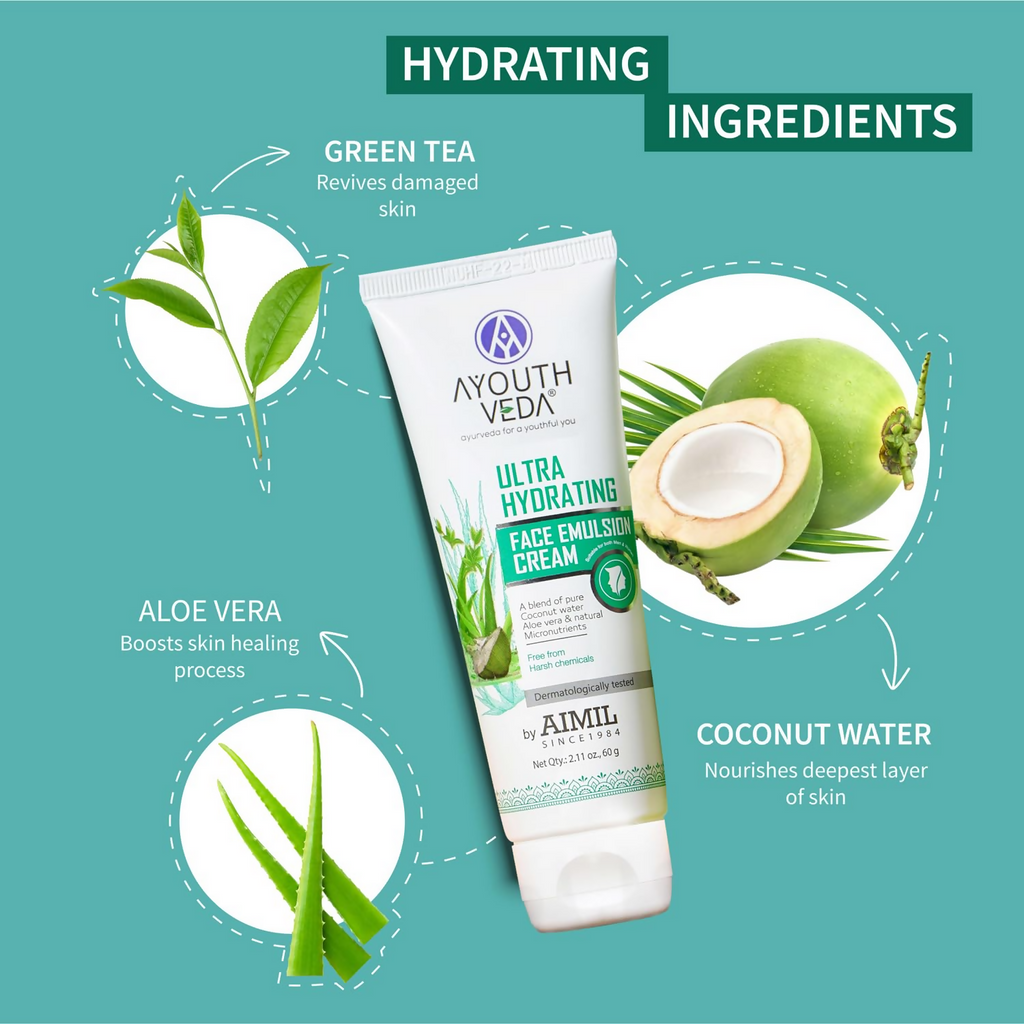 Ayouthveda Ultra Hydrating Face Emulsion Cream | Grocsy