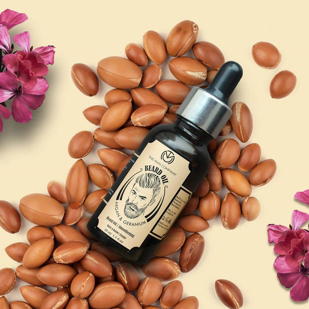 The Man Company Beard Softener Oil With Argan & Geranium | Grocsy