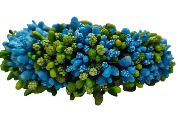 Blue & Green Bridal Pollens Gajra | Grocsy