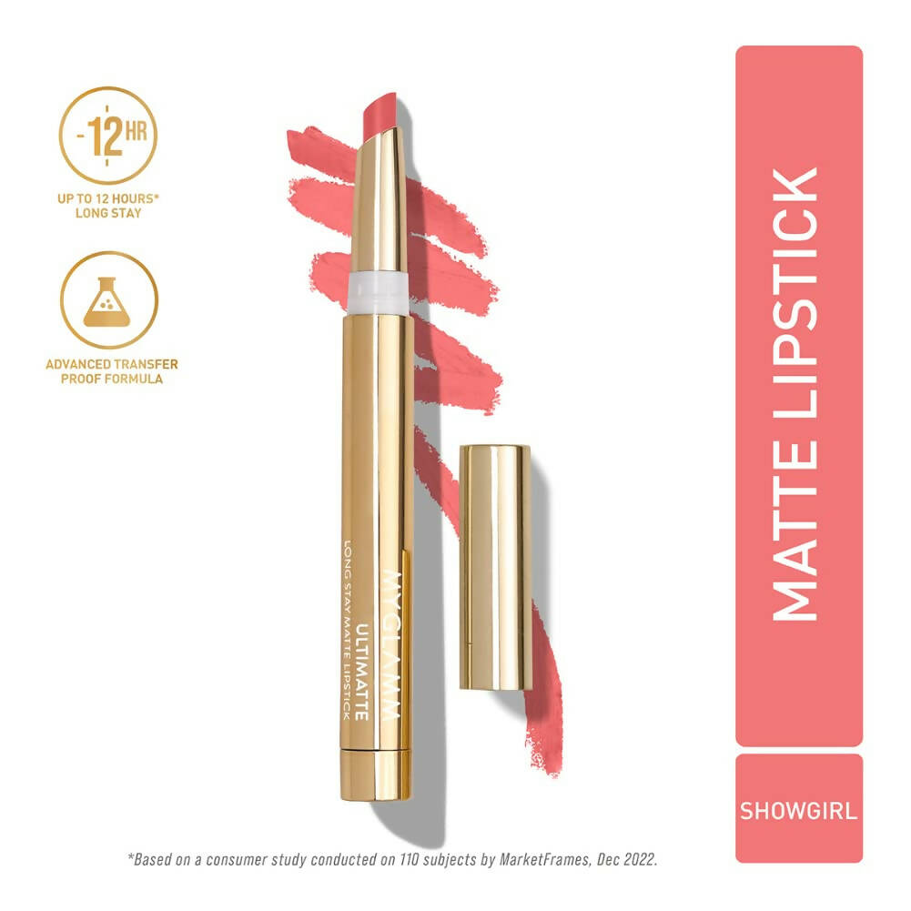 Myglamm Ultimatte Long Stay Matte Lipstick - Showgirl (Pink) | Grocsy