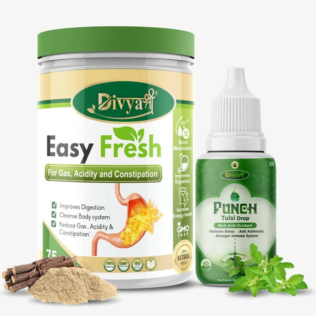 Divya Shree Easy Fresh Powder and Punch Tulsi Drop Combo | Grocsy