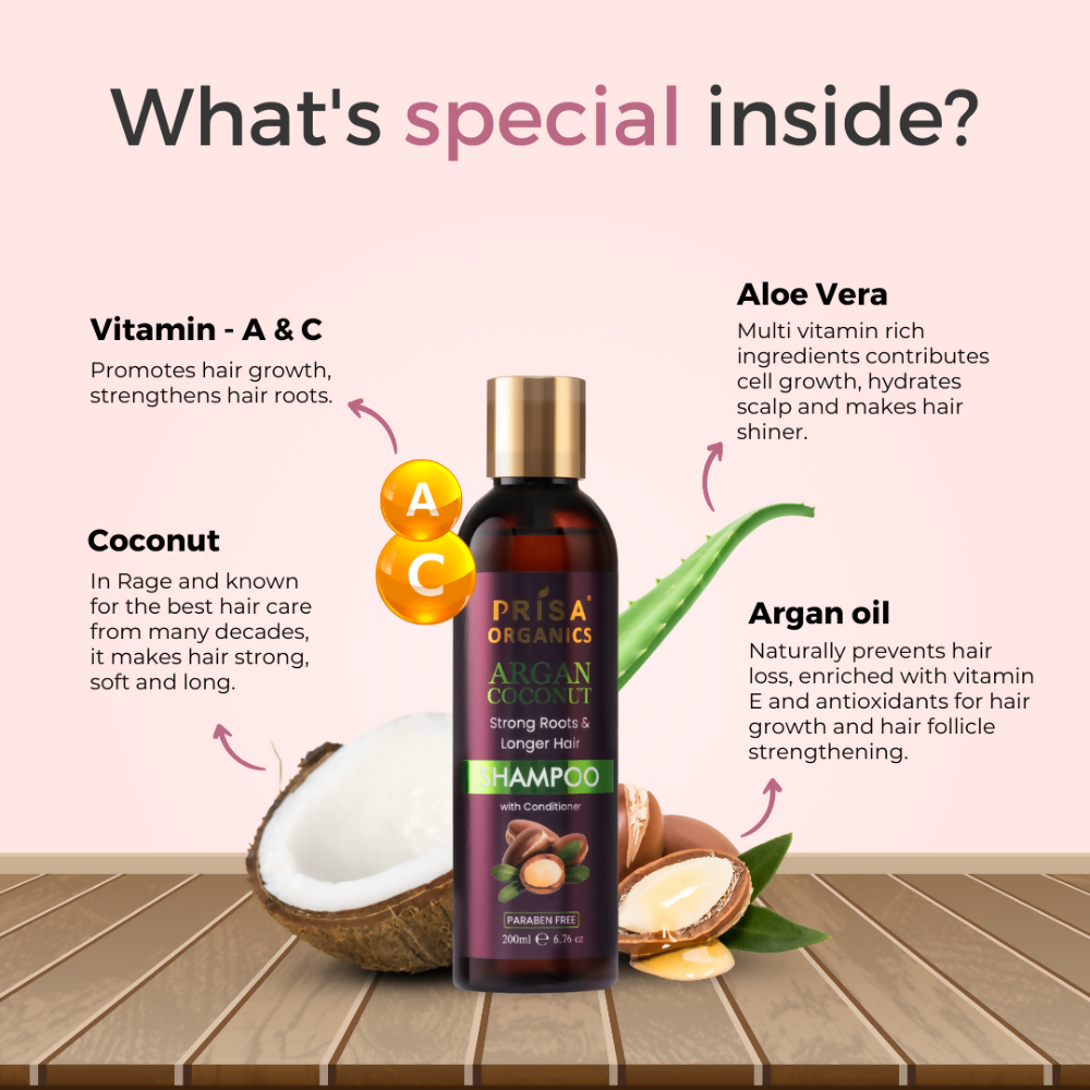 Prisa Organics Argan & Coconut Shampoo | Grocsy