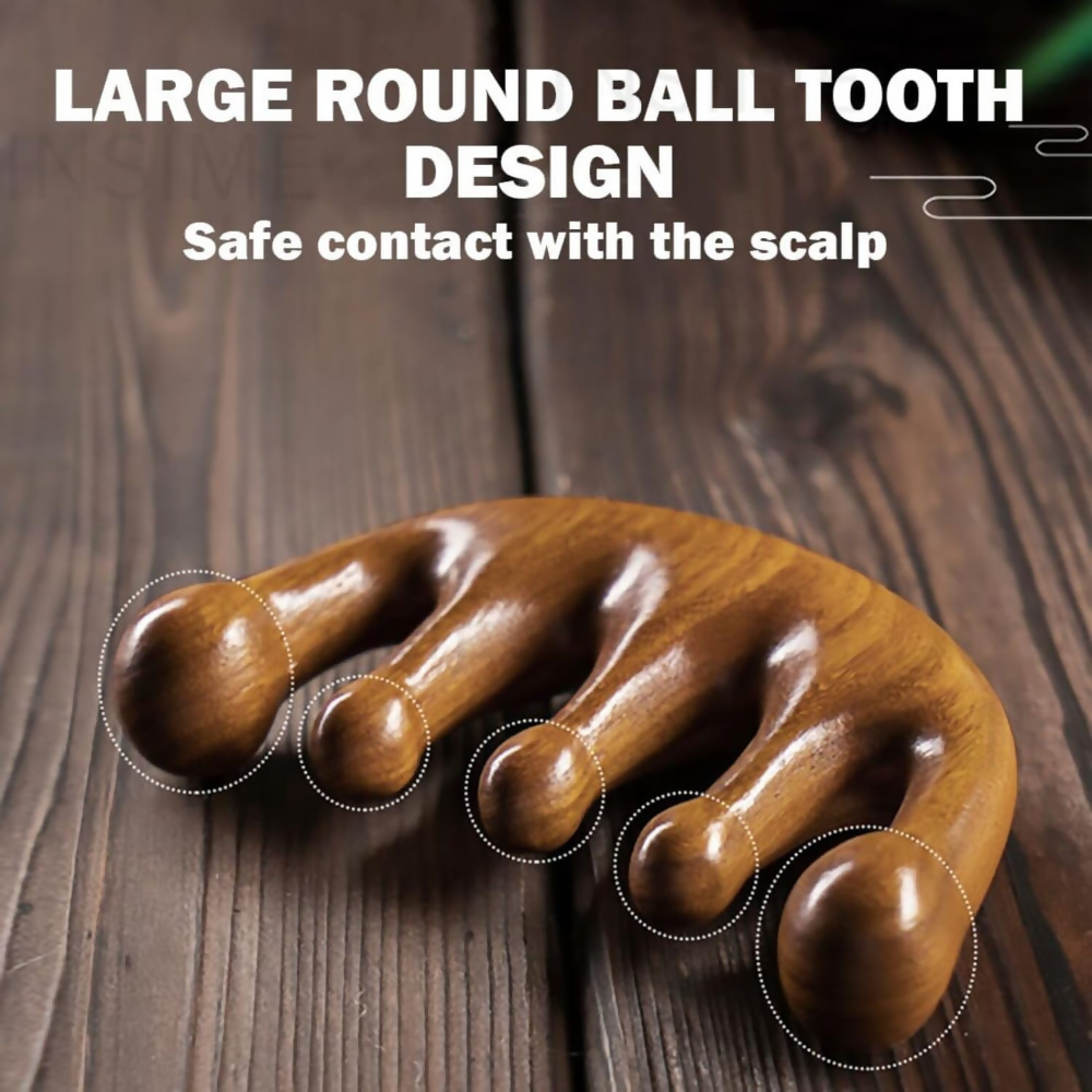 Bronson Professional Wooden Scalp Massager Comb Gua Sha For Hair Growth | Grocsy