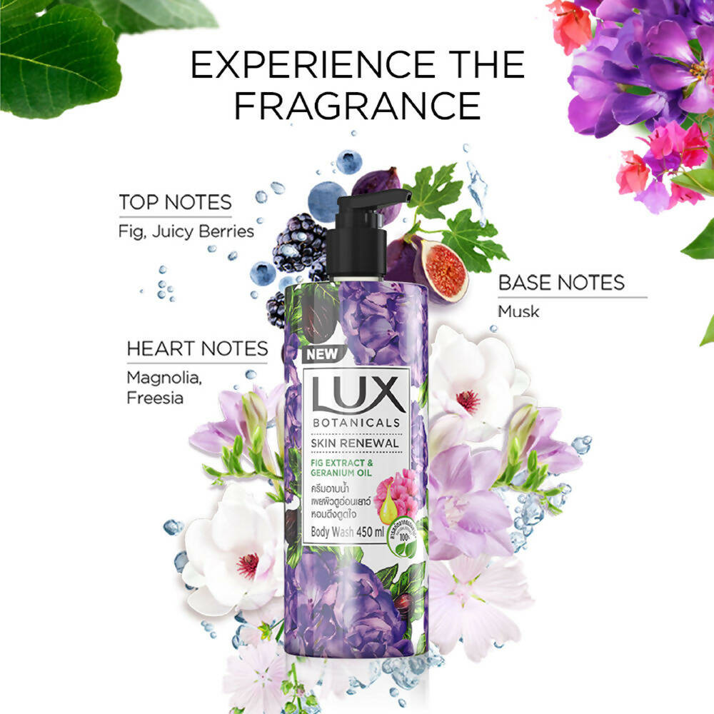 Lux Botanicals Skin Renewal Body Wash with Fig Extract & Geranium Oil | Grocsy