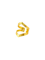 NVR Women Gold-Polished Adjustable Finger Ring | Grocsy
