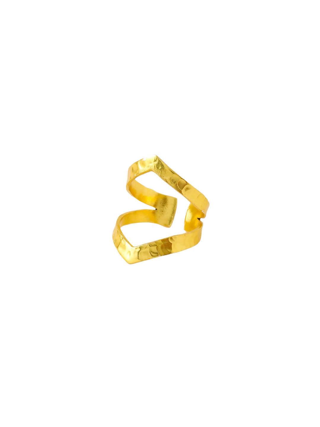 NVR Women Gold-Polished Adjustable Finger Ring | Grocsy