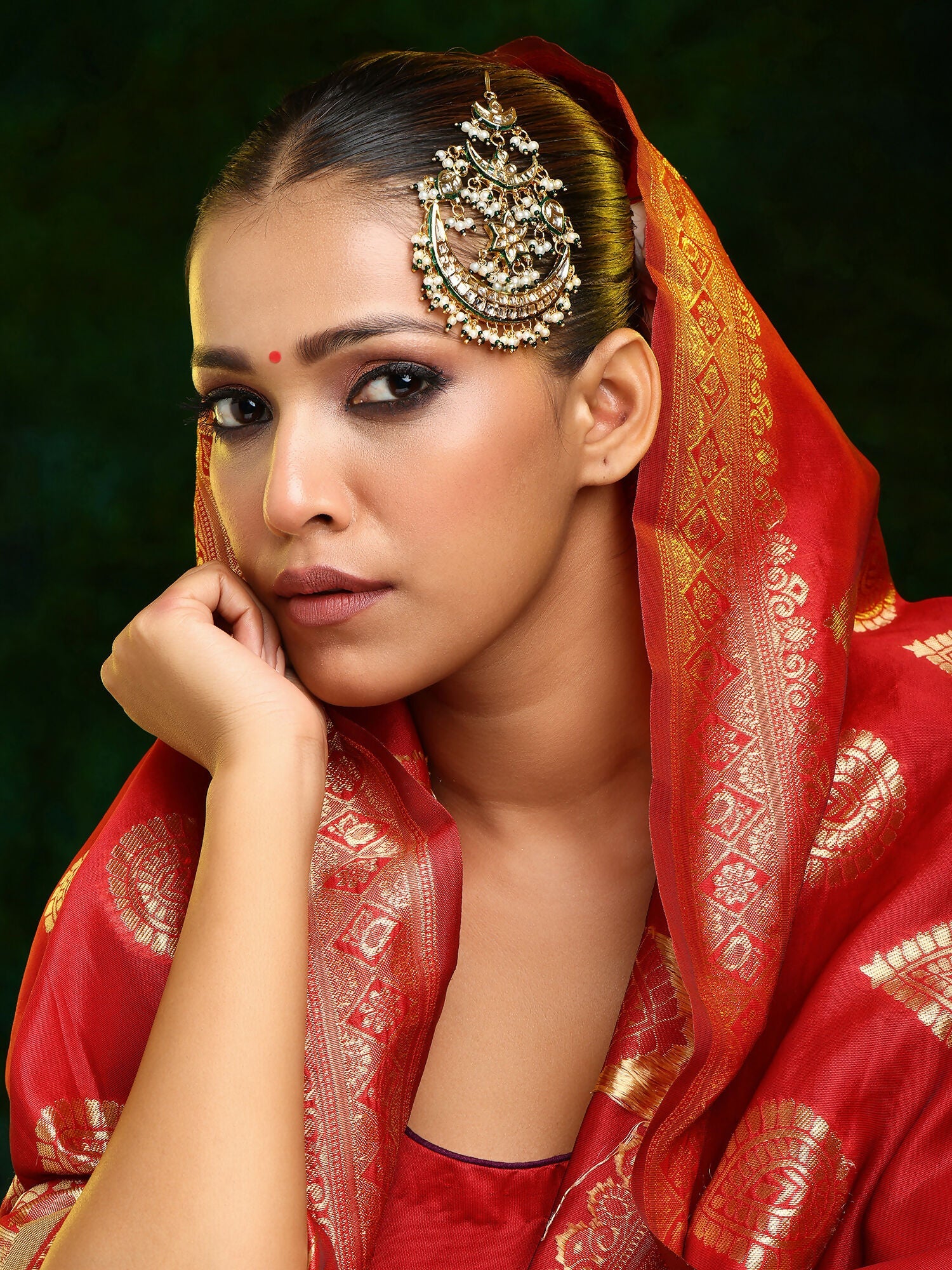 Ruby Raang 22k Gold Polished Kundan Passa | Grocsy