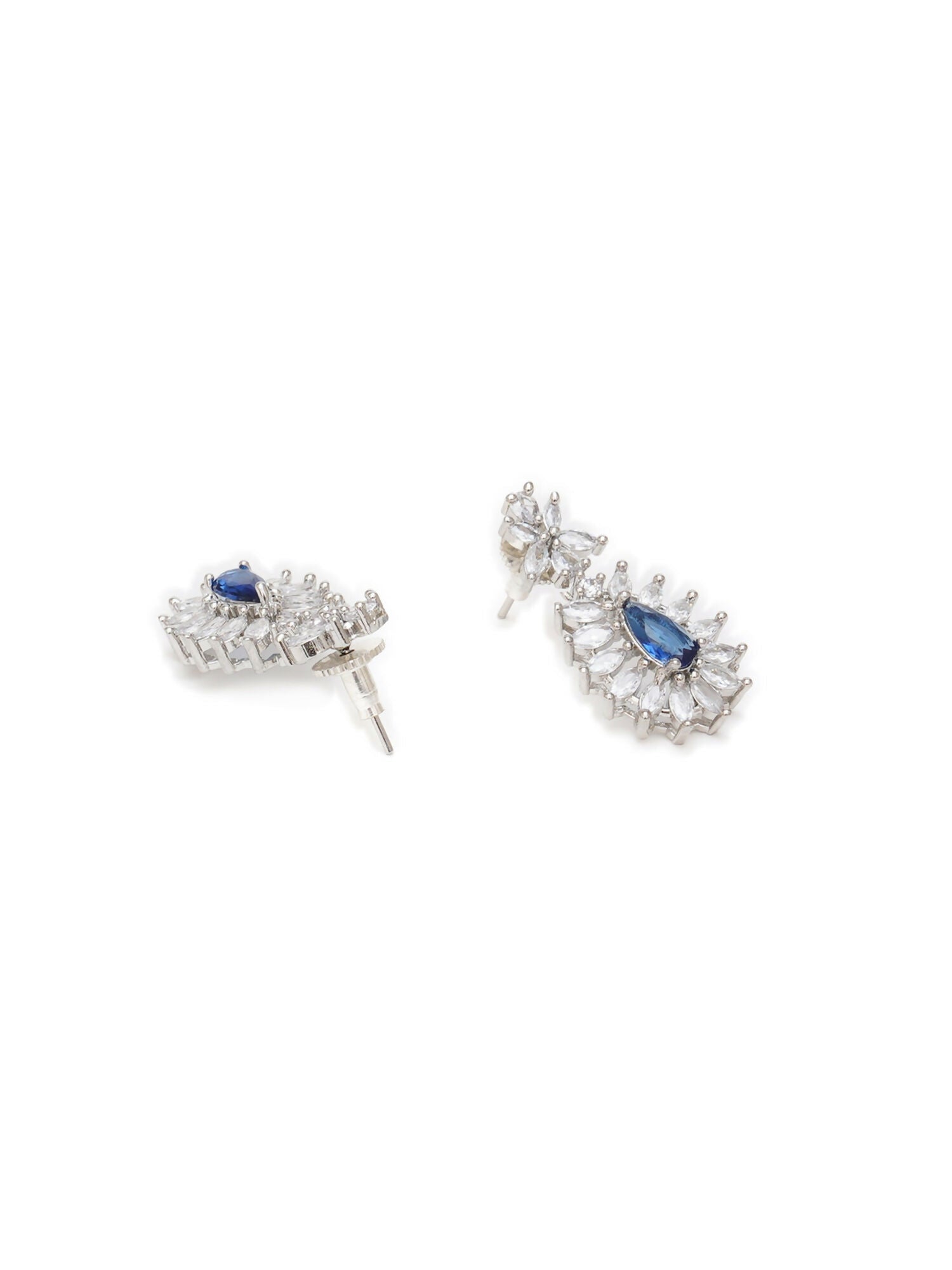 Long kundan earring (Blue) - Ruby Raang | Grocsy