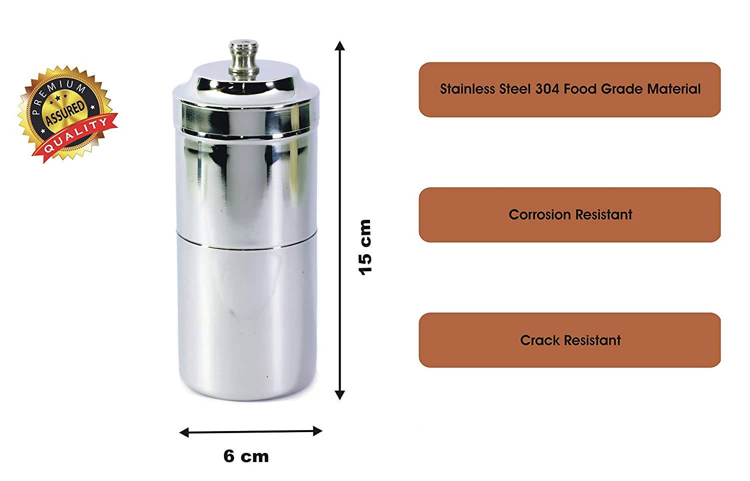 Pajaka South Indian Coffee Filter Stainless Steel Non-Electric Machine Small Size | Grocsy