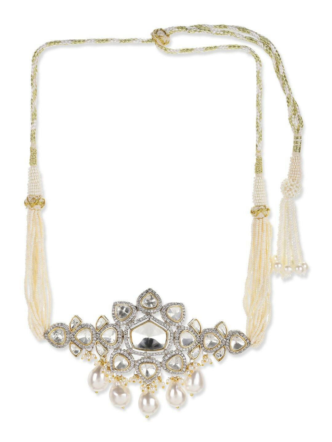 Kundan & Pearl Drop Choker- Ruby Raang | Grocsy