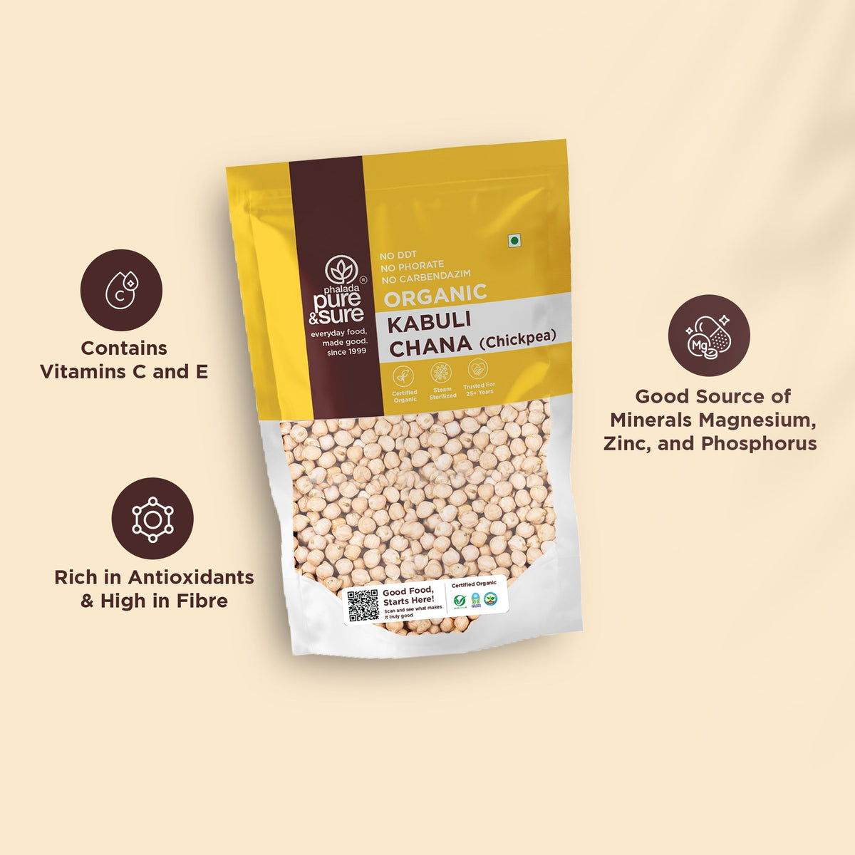 Pure & Sure Organic Kabuli Chana | Grocsy