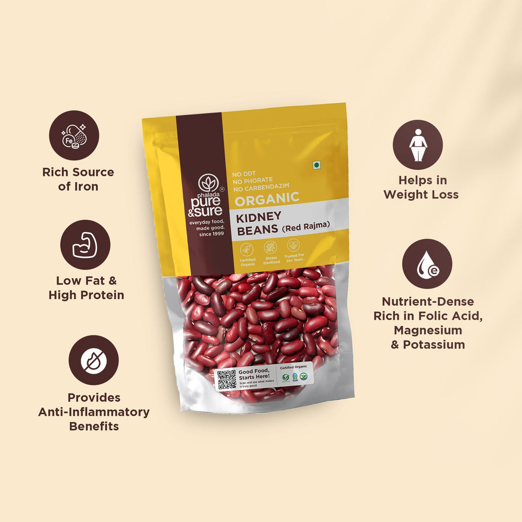 Pure & Sure Organic Kidney Beans / Rajma | Grocsy