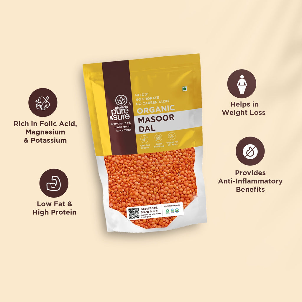 Pure & Sure Organic Masoor Dal | Grocsy