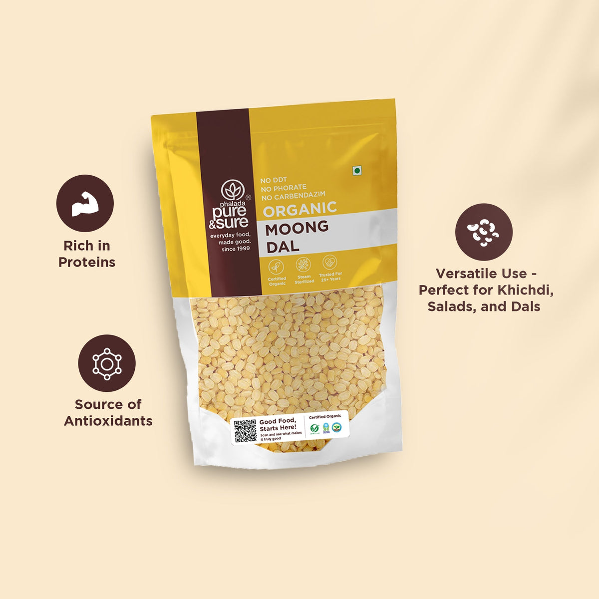 Pure & Sure Organic Moong Dal | Grocsy