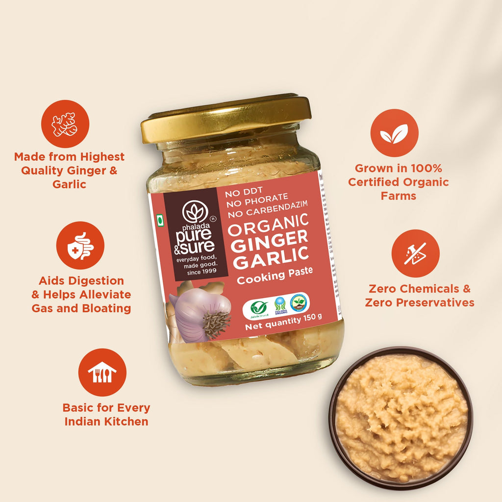Pure & Sure Organic Ginger Garlic Paste | Grocsy
