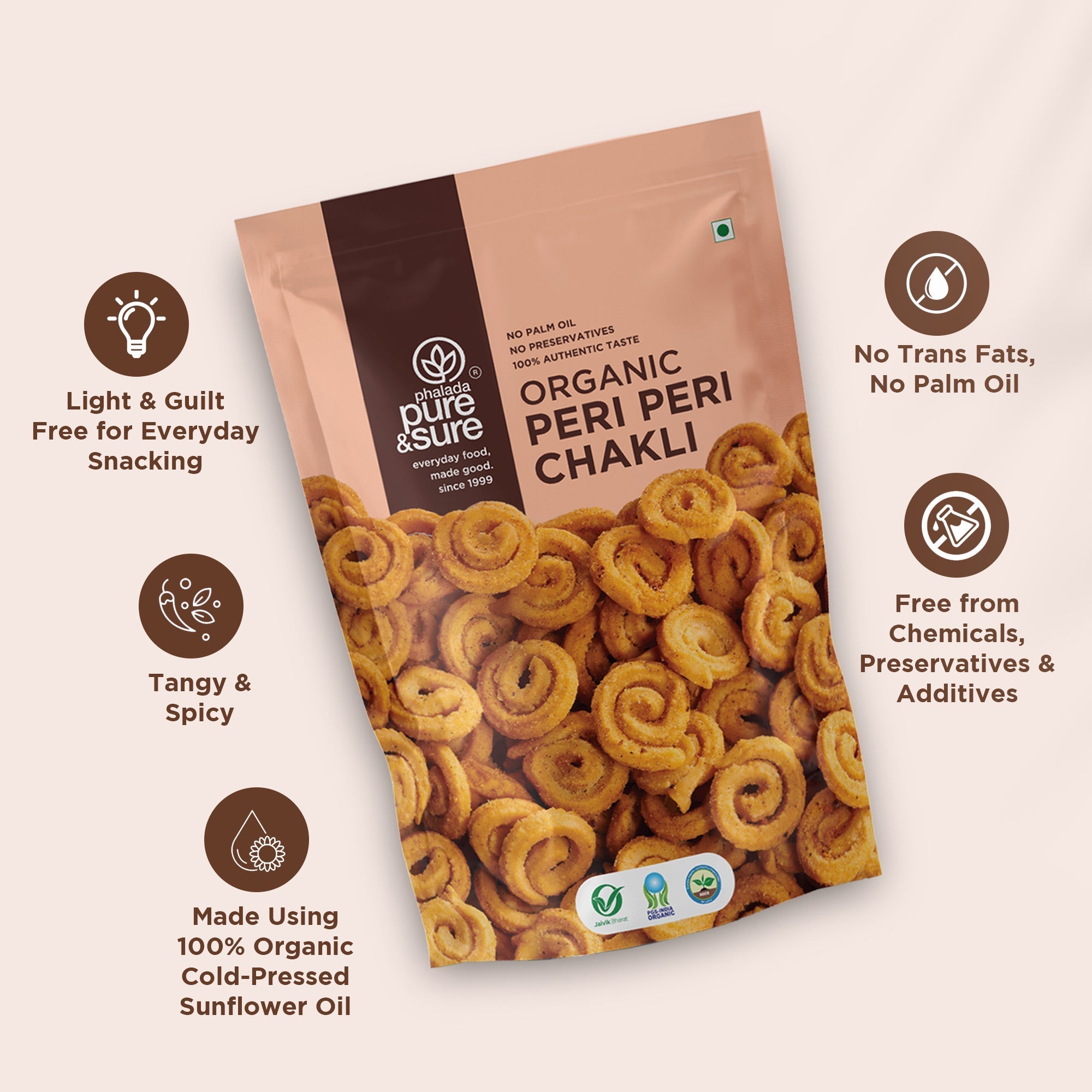 Pure & Sure Organic Peri Peri Chakli | Grocsy