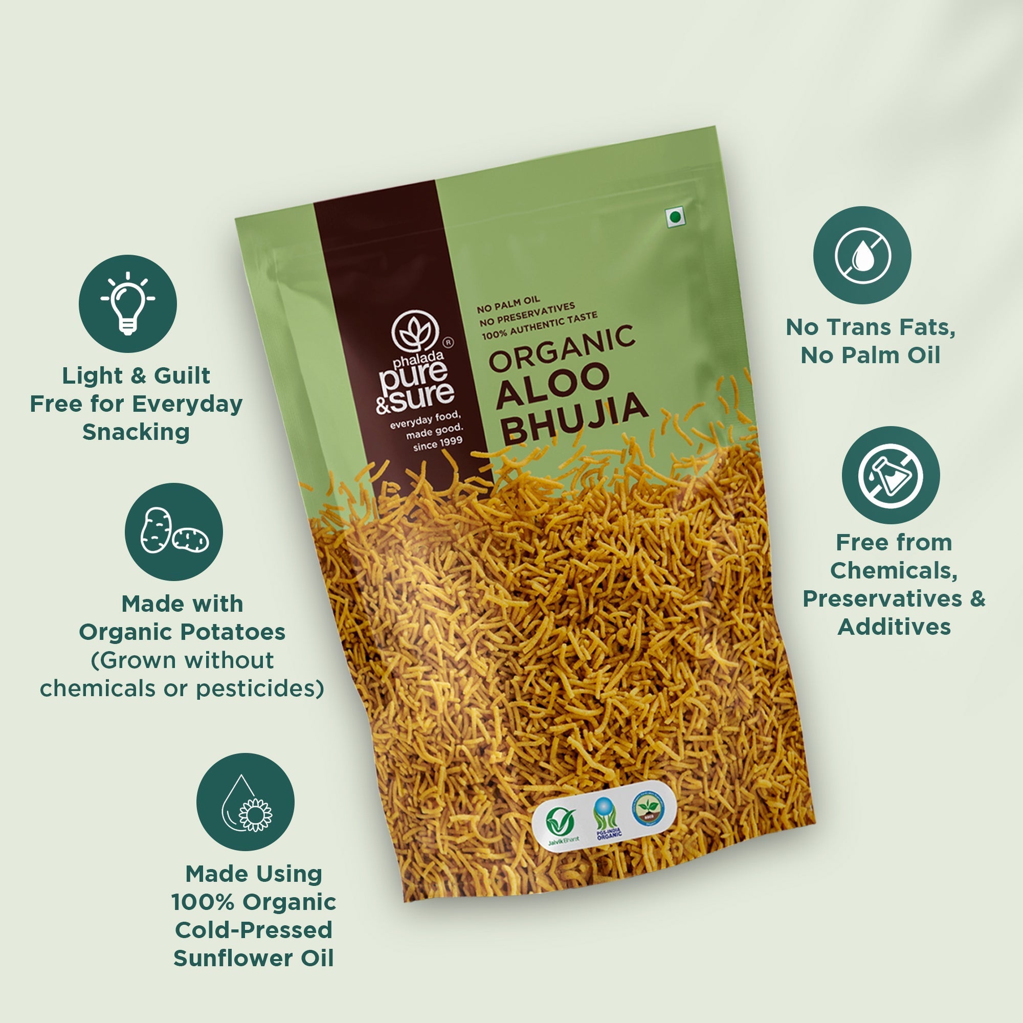 Pure & Sure Organic Aloo Bhujia | Grocsy