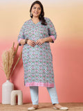 Sztori Women Floral Printed Regular Kurta with Trousers | Grocsy