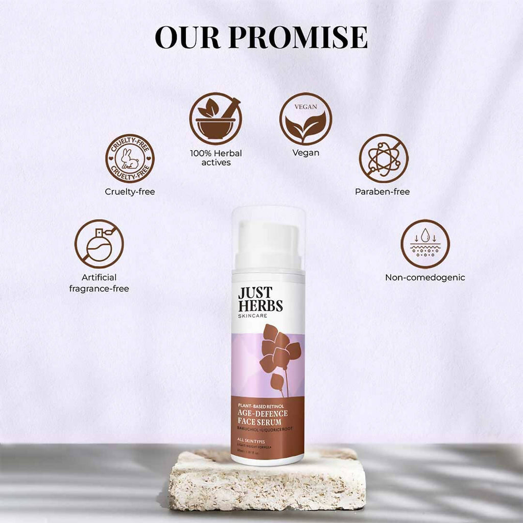 Just Herbs Plant-Based Retinol Age Defence Face Serum | Grocsy