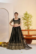 Aastha Fashion Black Butterfly Net Zari Work And Cotton Thread Work And Sequence Work Embroidery Wedding Wear Lehenga Choli | Grocsy