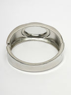 NVR Women Silver-Toned Topaz Rhodium-Plated Kada Bracelet | Grocsy