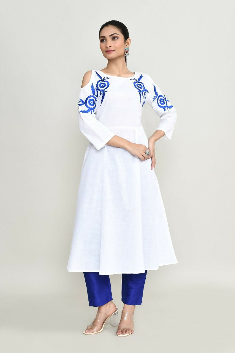 Joban Fashion White Rayon Kurta Set | Grocsy