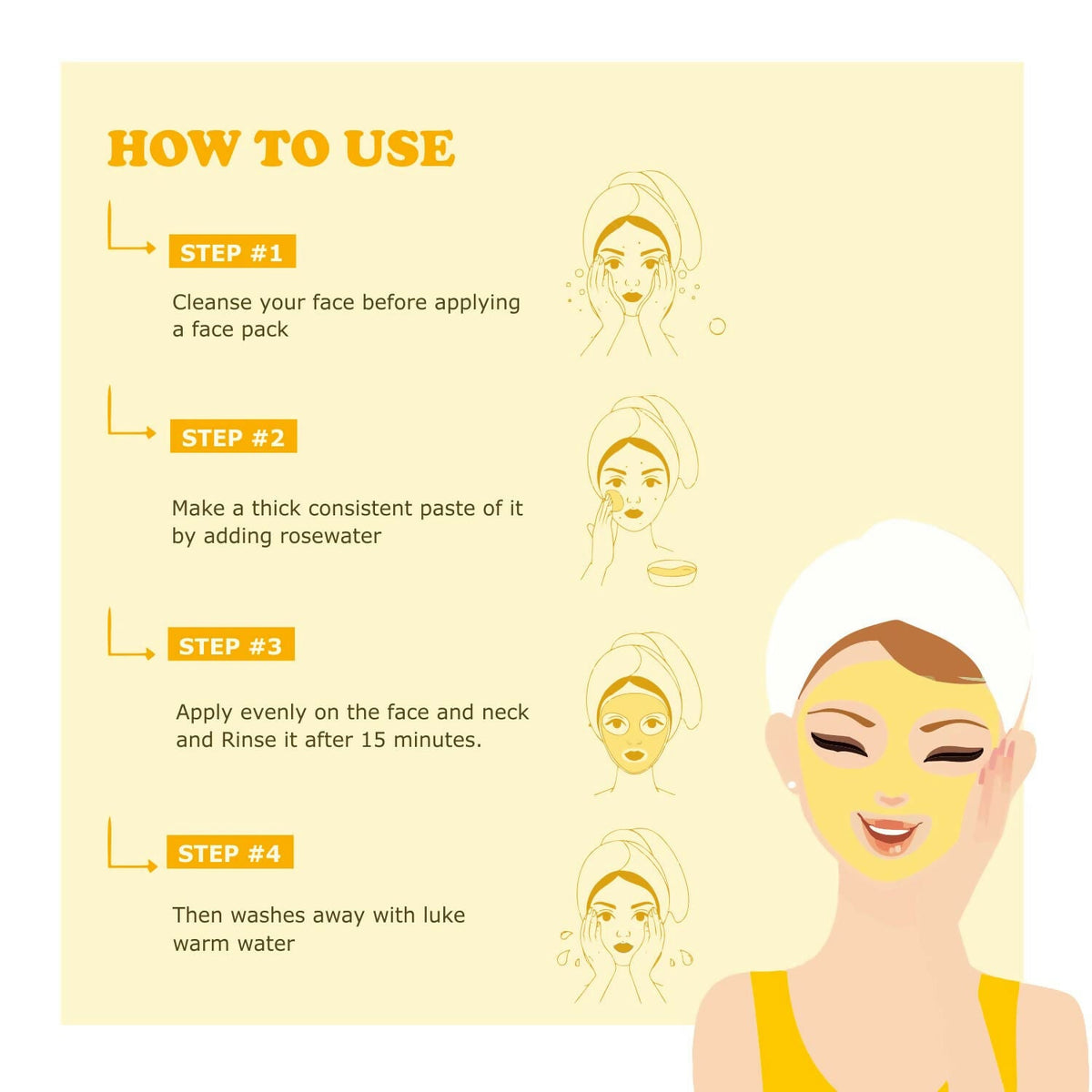 Kimayra Organic Turmeric + Orange Face Pack Powder For Brightening Skin, Help In Pigmentation, Wrinkles, Fine Lines & Scars | Grocsy