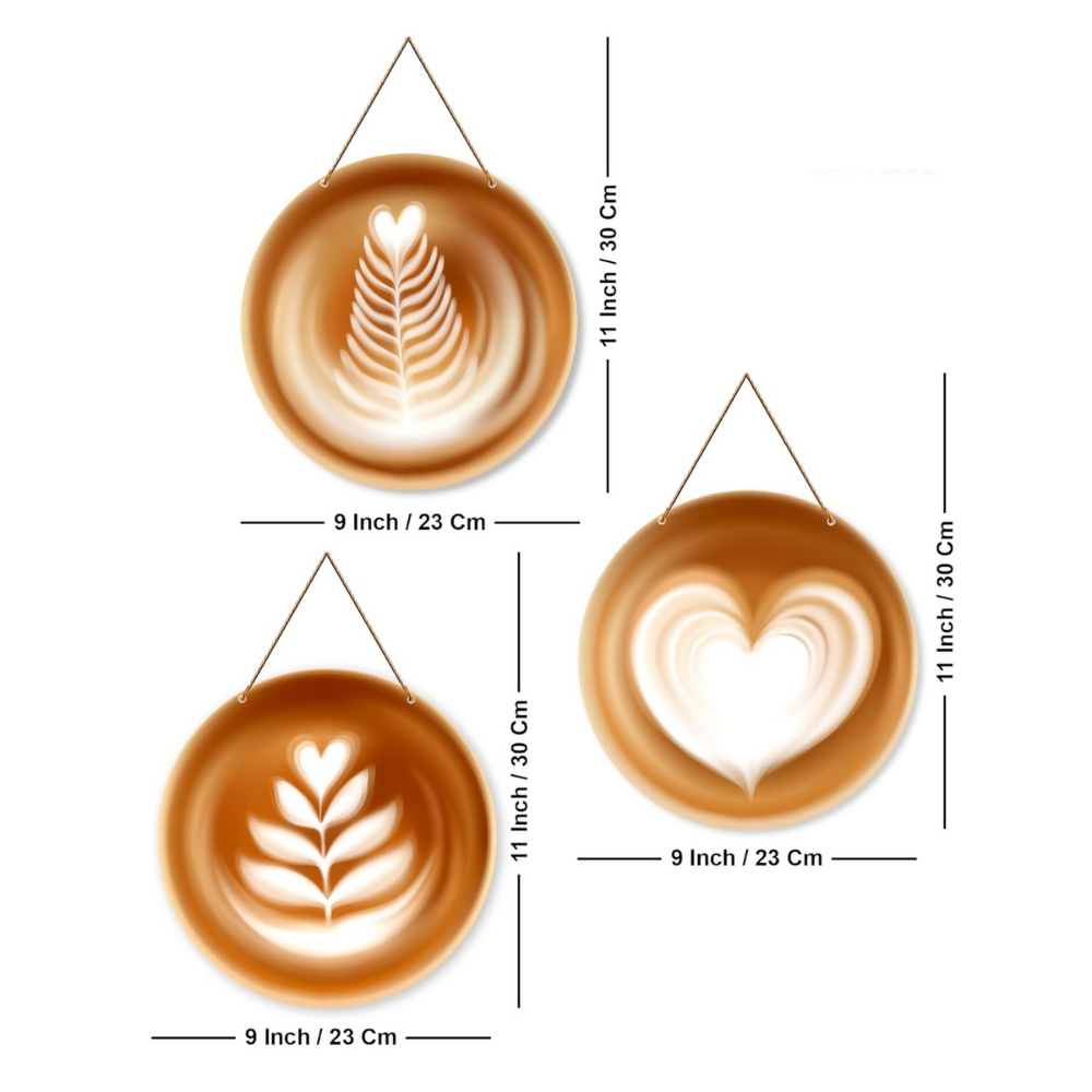 Artvibes Modern Coffee Latte Decorative MDF Wooden Wall Art | Grocsy