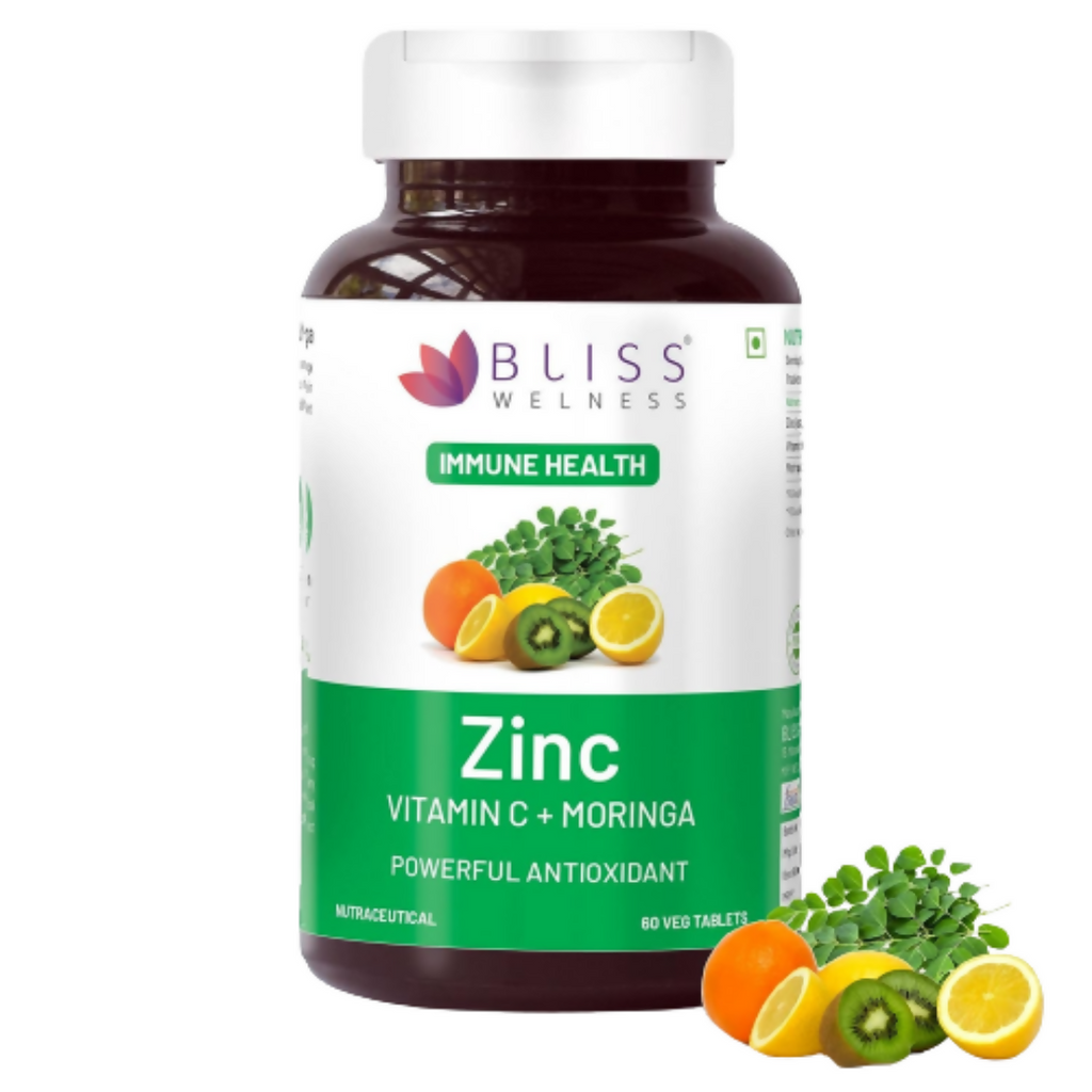 Bliss Welness Zinc Vitamin C+ Moringa Tablets | Grocsy