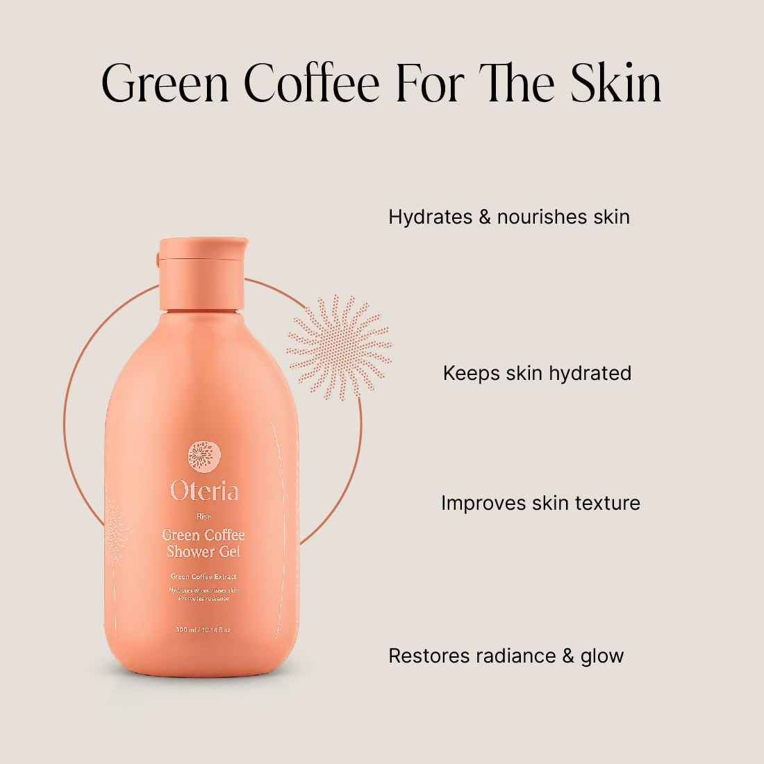 Oteria Premium Exfoliating Green Coffee Body Wash For Shower Gel & Energizing Shower Experience | Grocsy