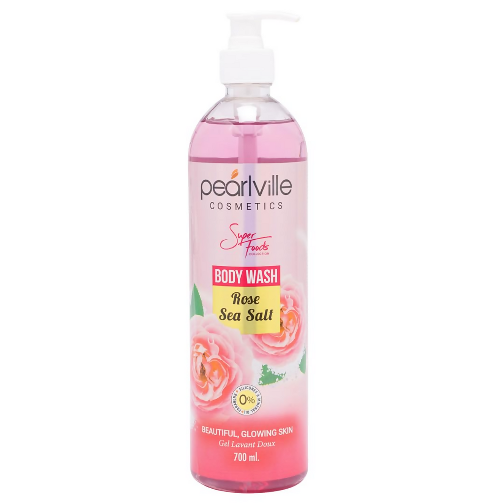 Pearlville Super Foods Collection Rose Sea Salt Body Wash | Grocsy