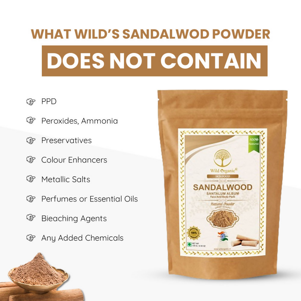 Wild Organic Sandalwood Powder for Skin Brightening Face And Body Pack | Grocsy