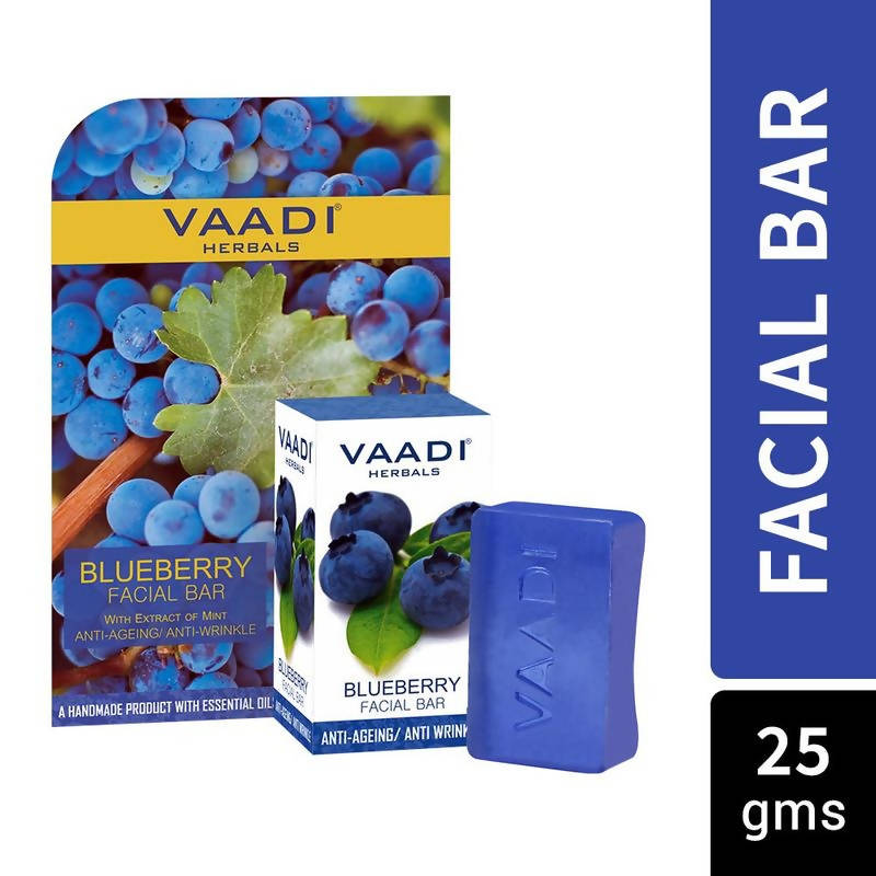 Vaadi Herbals Blueberry Facial Bar With Extract Of Mint Anti-Ageing/Anti Wrinkle | Grocsy