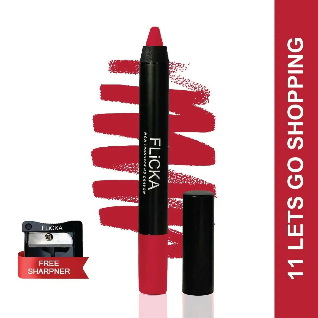 FLiCKA Lasting Lipsence Crayon Lipstick 11 Let'S Go Shopping - Red | Grocsy