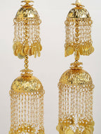 NVR Women's Pack Of 2 Gold-Polished & White Pearl Beaded Bridal Layered Heavy Kaleera Sets | Grocsy