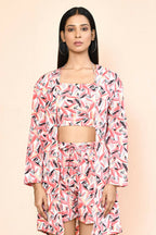 Pink Platinum Creap Printed Co-Sets - Femella | Grocsy