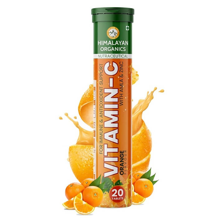 Himalayan Organics Vitamin-C Orange Flavour With Amla & Zinc Tablets | Grocsy