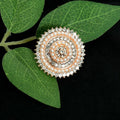 Mominos Fashion Joharkamal Gold-Polished Stone Studded Adjustable Finger Ring - Design 05 | Grocsy