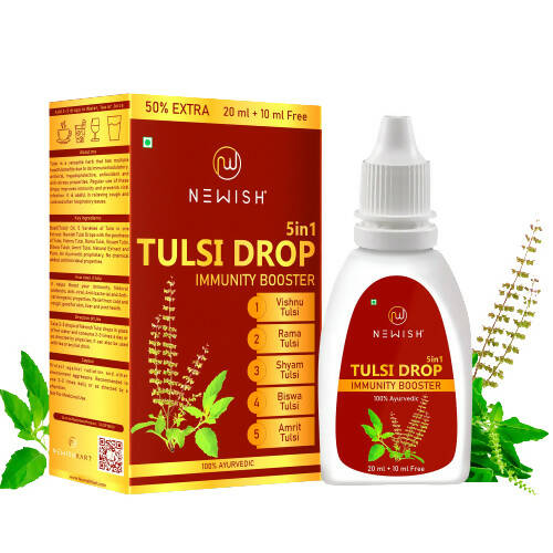 Newish Ayurvedic 5 in 1 Tulsi Drops for Immunity Booster | Grocsy