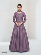 Teeya Creation Onion Color Heavy Vichitra Silk Embroidery Work Long Gown | Grocsy