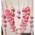 MS Fashion India Muskan Pink Flower Jewelry Set | Grocsy