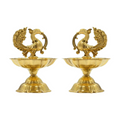 CraftVatika Pure Brass Diya, Peacock Design Brass Diya | Grocsy
