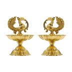 CraftVatika Pure Brass Diya, Peacock Design Brass Diya | Grocsy