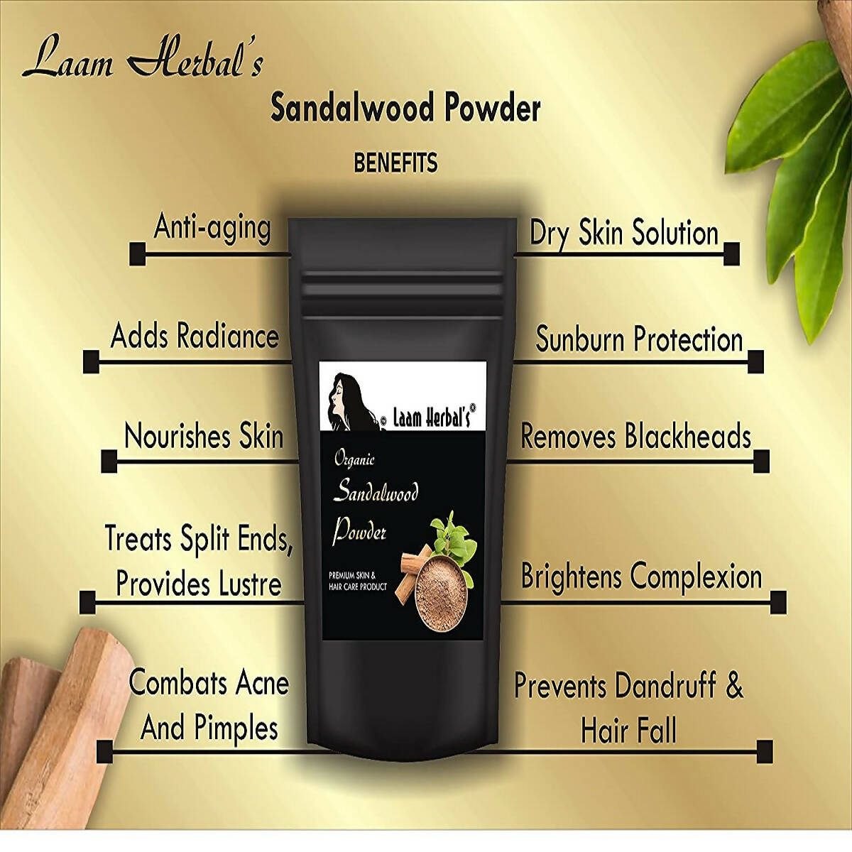 Laam Herbal's Rose Petal, Orange Peel, Multani Mitti, Aloe Vera, Neem Leaf, Sandalwood Powder | Grocsy