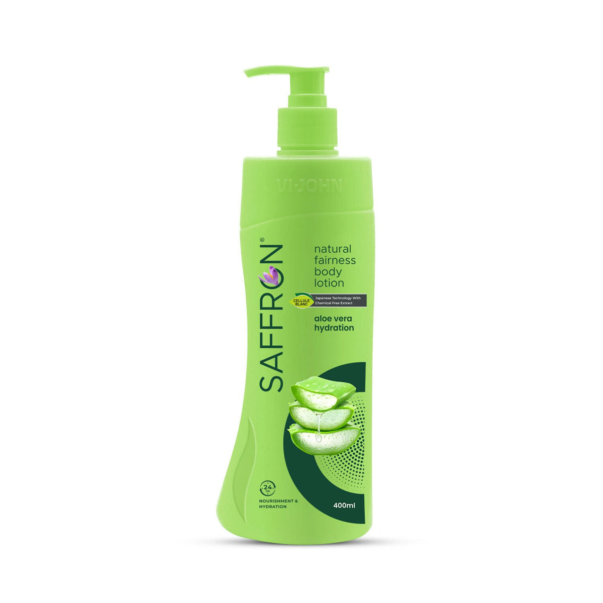 VI-JOHN Saffron Natural Fairness Body Lotion Aloe Vera Hydration For All Skin Types | Grocsy