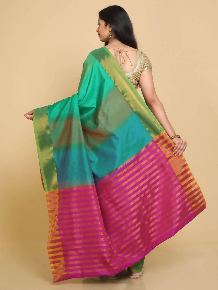 Kalamandir Ikkat Print Multi Color Uppada Party Wear Saree | Grocsy