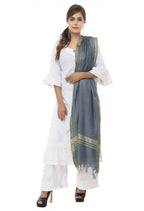 Mominos Fashion Moeza Slub Cotton Grey Dupatta | Grocsy