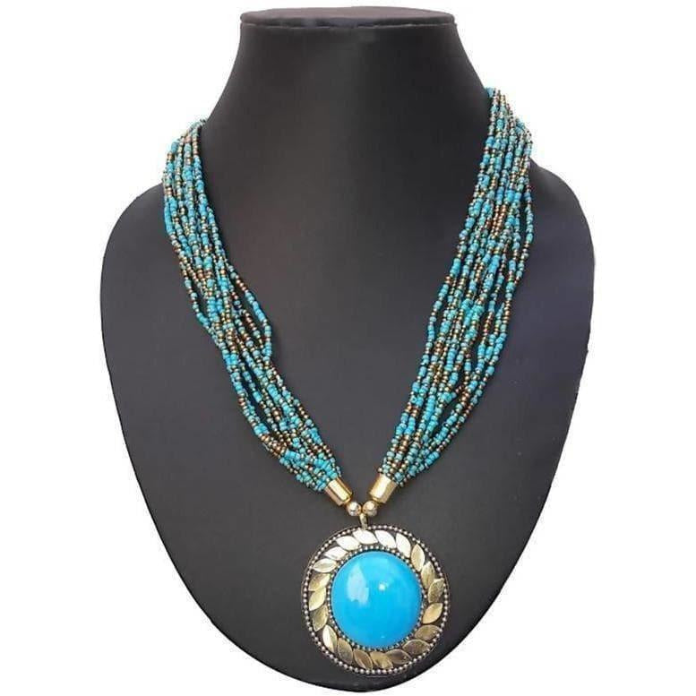MS Fashion India Traditional Sky Blue Necklace for Women | Grocsy
